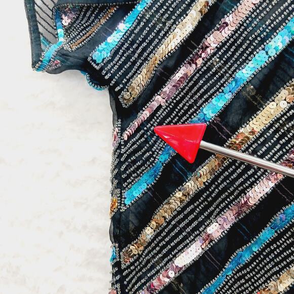 Blouse Top Size ? Glam Luxe Y2K Revival Alt Girl Maximal Ornate Mob Wife Shiny - Picture 5 of 11